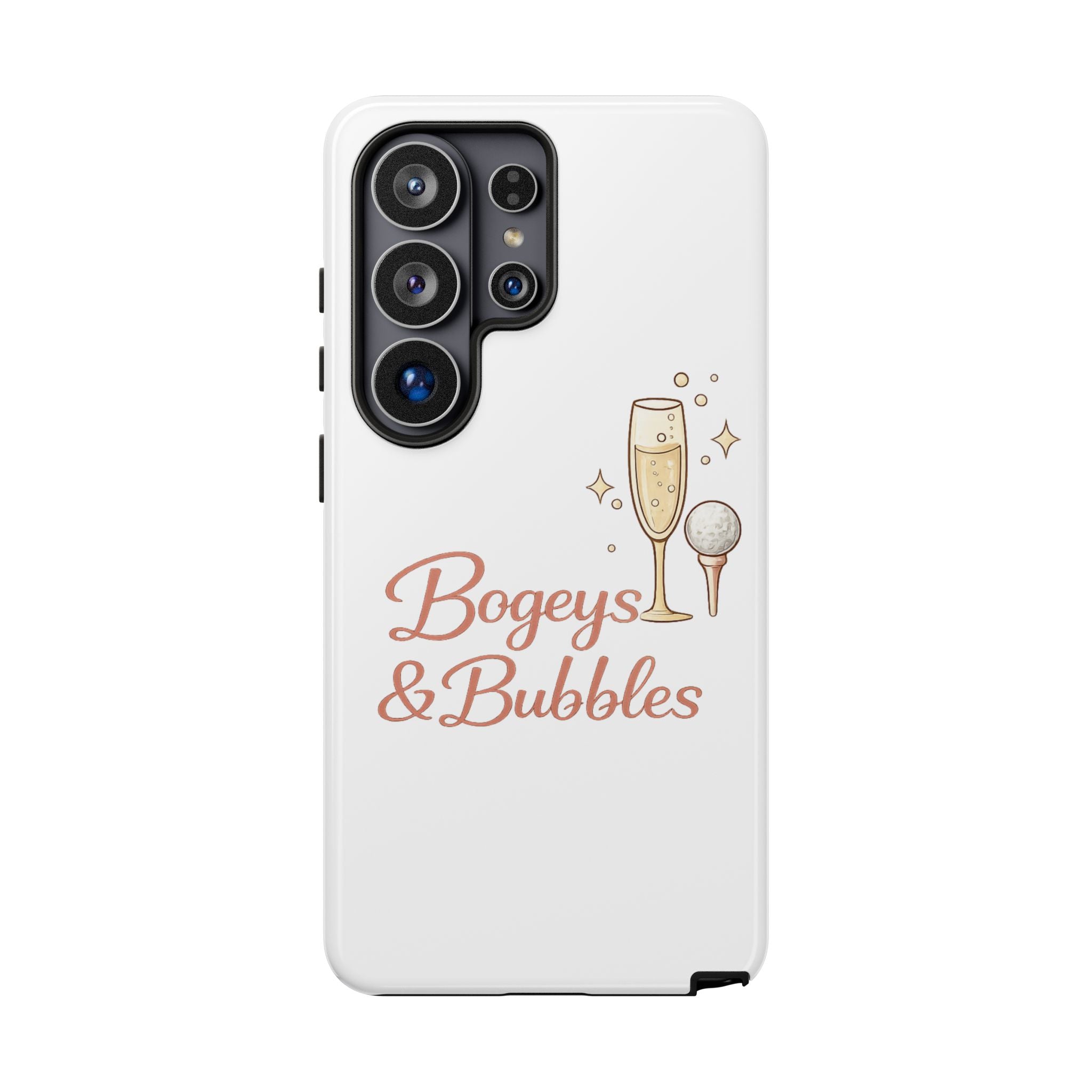 Phone Case — "Bogeys & Bubbles" Champagne Golf Design