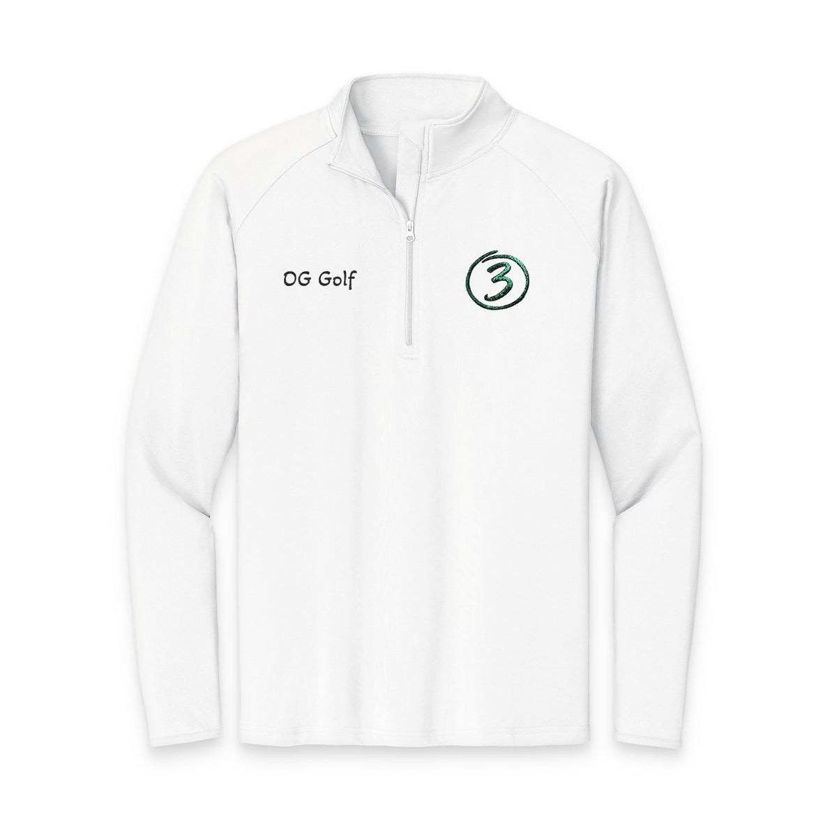 "Put Me Down for 3" OG Golf Quarter-Zip Pullover with Embroidered Logo