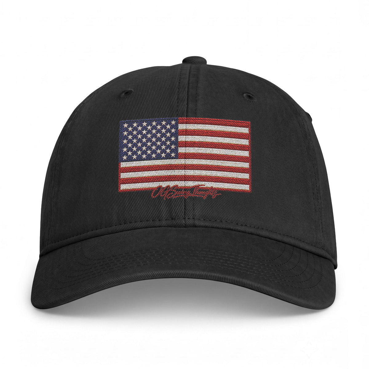 Embroidered Distressed American Flag Cap — Coastal Washed Baseball Hat