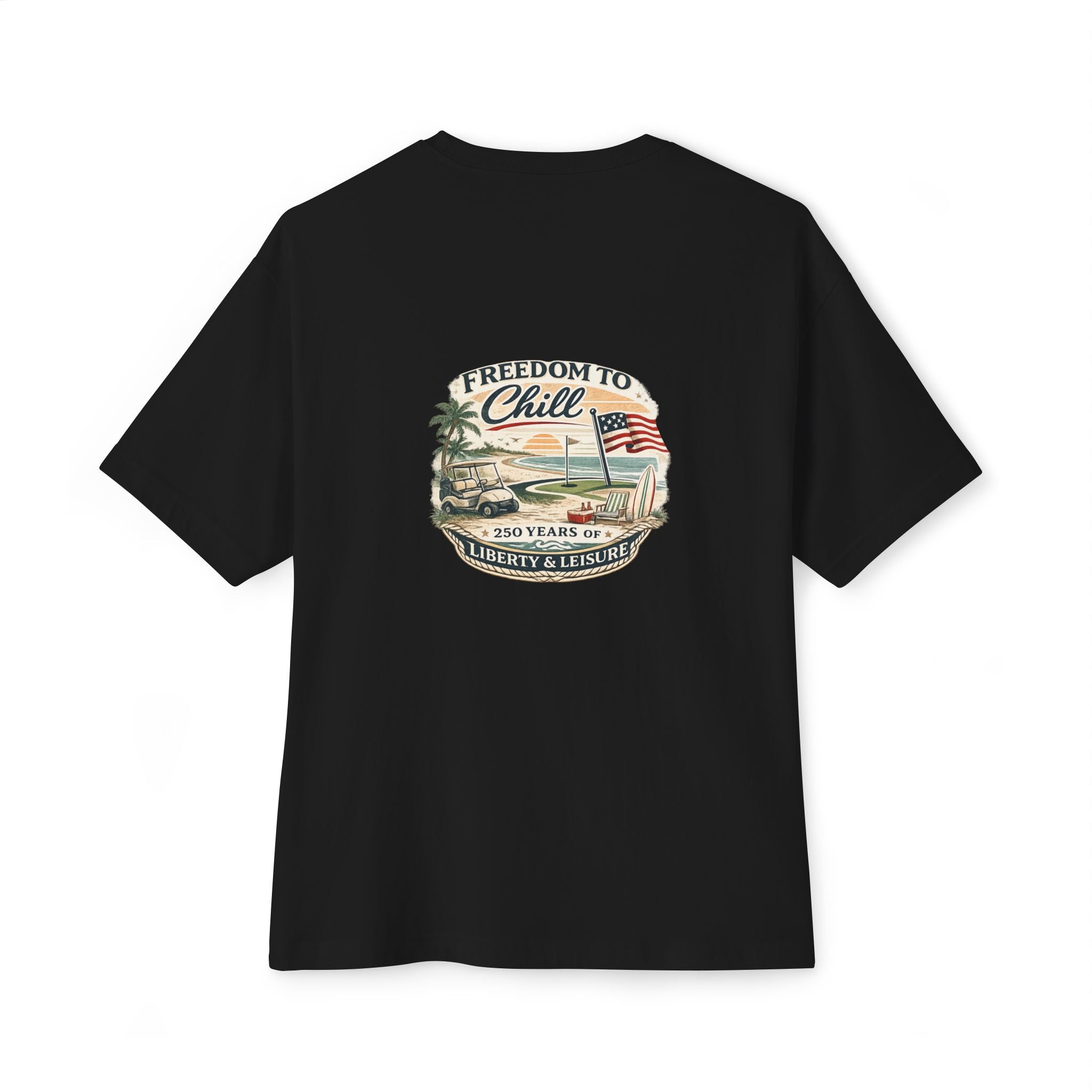 Freedom to Chill Tee — Vintage Beach Flag Graphic T-Shirt