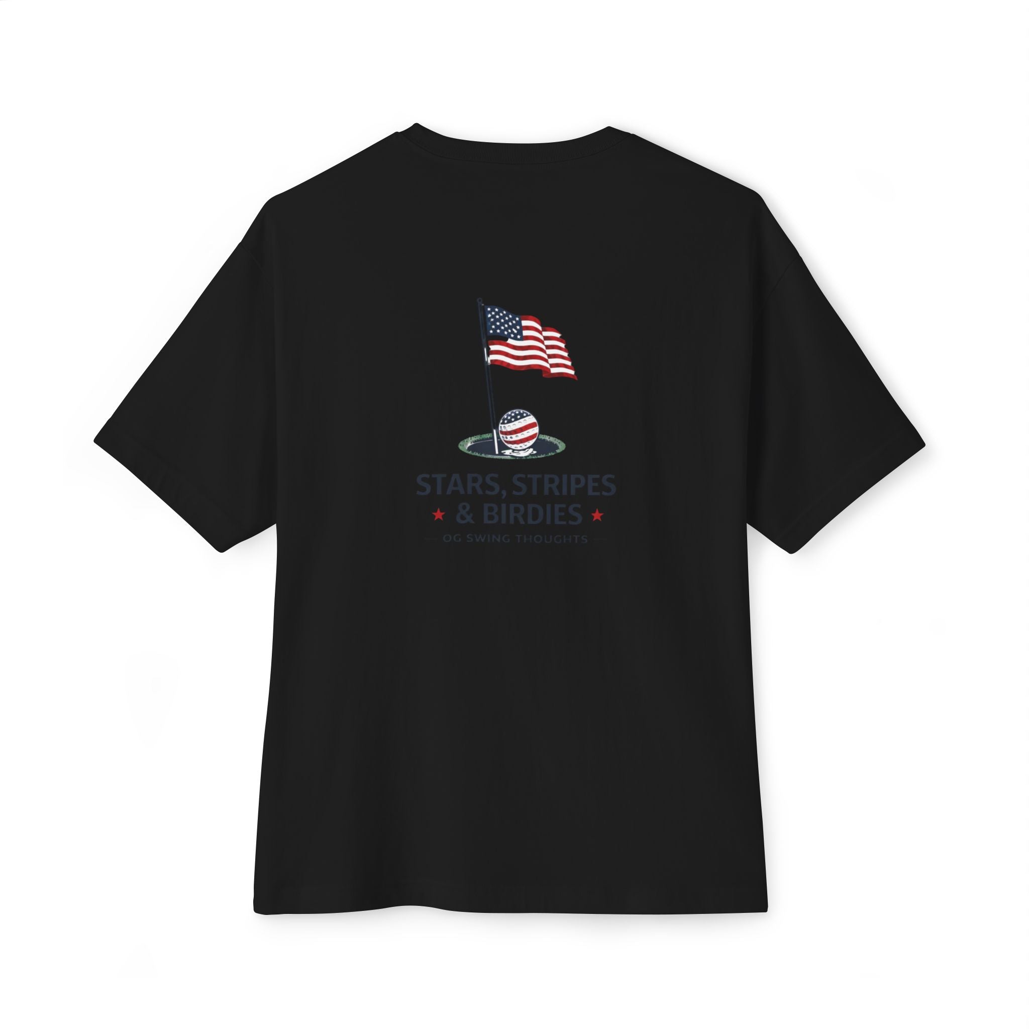 Patriotic Stars & Stripes Tee — American Flag & Golf Ball Graphic
