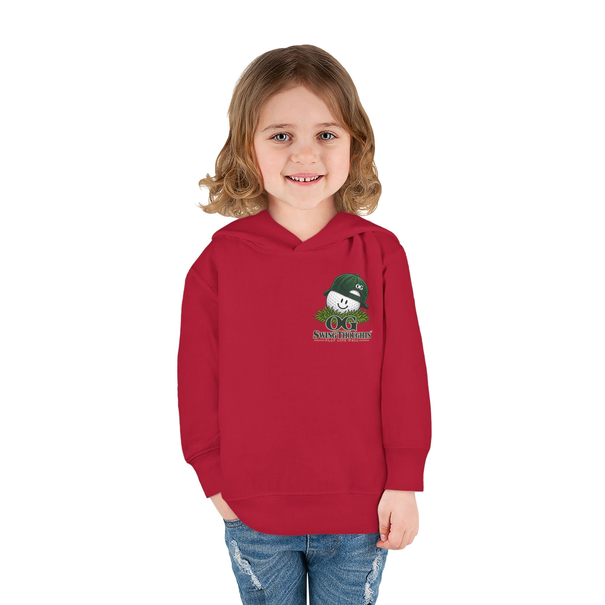 "Little Legend" Toddler Hoodie - 'OG Swing Thoughts' Cute Golf Kid Pullover Fleece