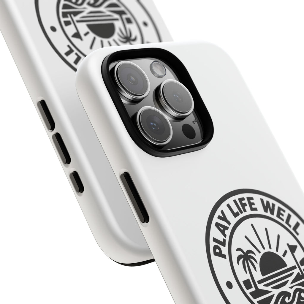 Phone Case — "Play Life Well, Do Good" Minimal Beach Badge