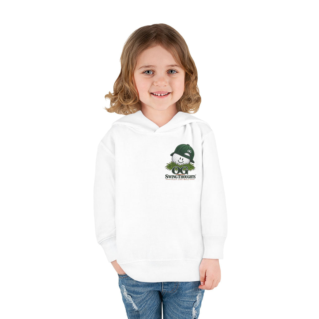 "Little Legend" Toddler Hoodie - 'OG Swing Thoughts' Cute Golf Kid Pullover Fleece
