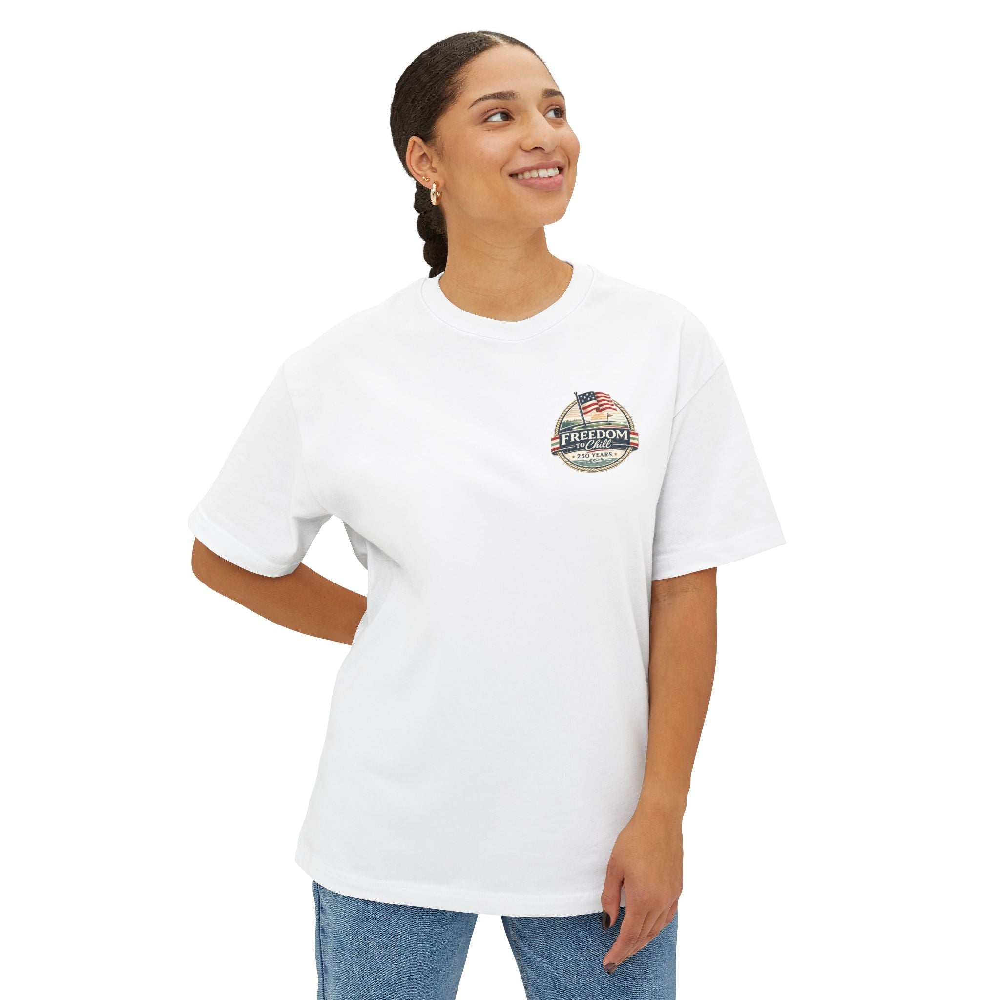 Freedom to Chill Tee — Vintage Beach Flag Graphic T-Shirt